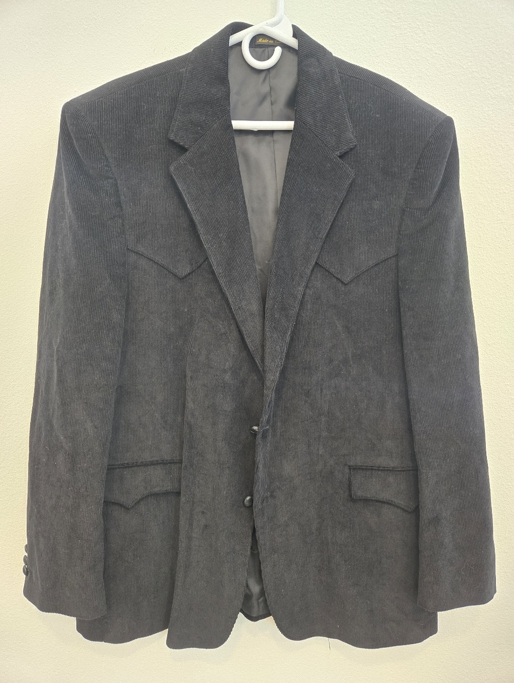 Circle S DALLAS Corduroy Black Rancher Western Cowboy Jacket Size 48L